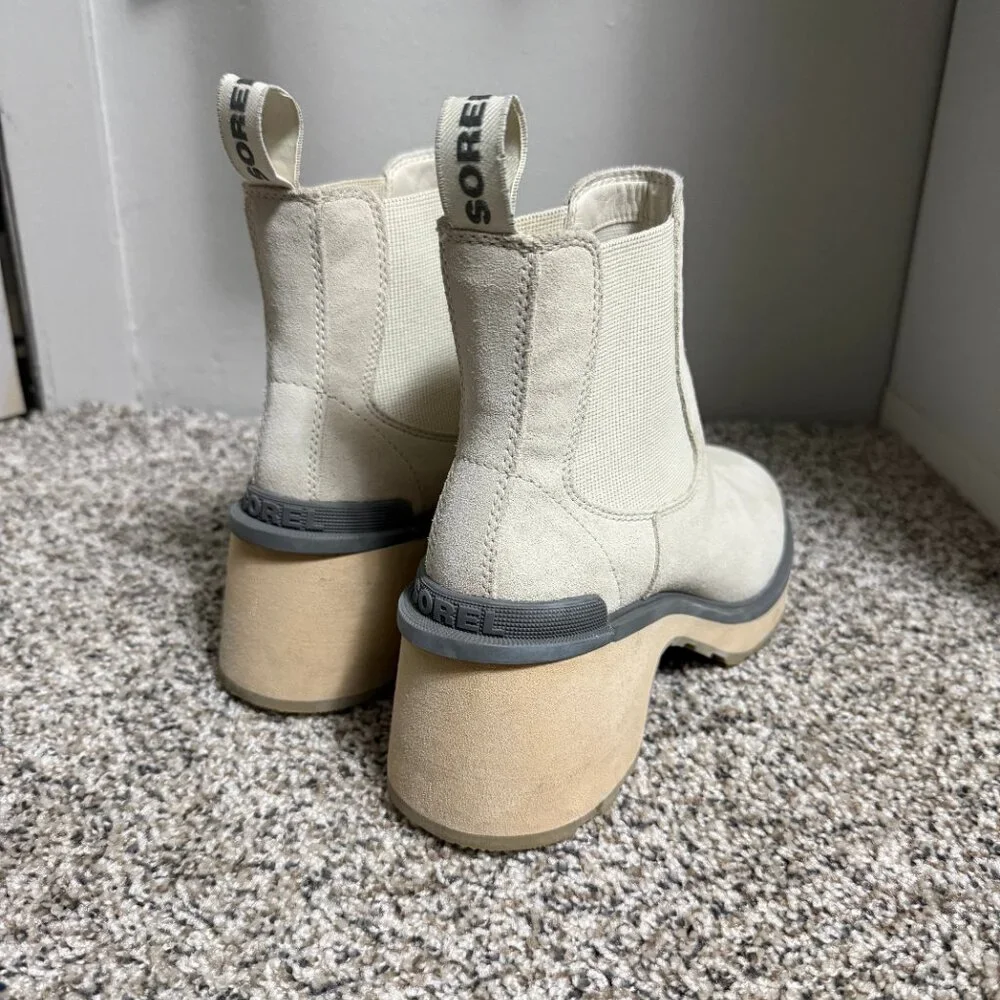Sorel Hi-Line Heel Chelsea Boot Chalk, Ceramic Women 8.5 - Picture 4 of 12
